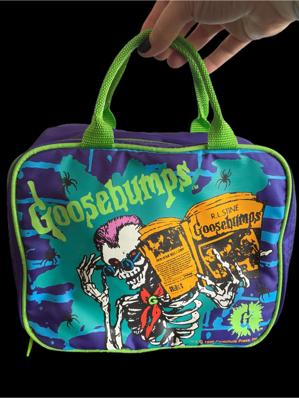 Vintage Aladdin 1996 Goosebumps Skeleton Insulated Lunch Bag - Picture 3 of 8